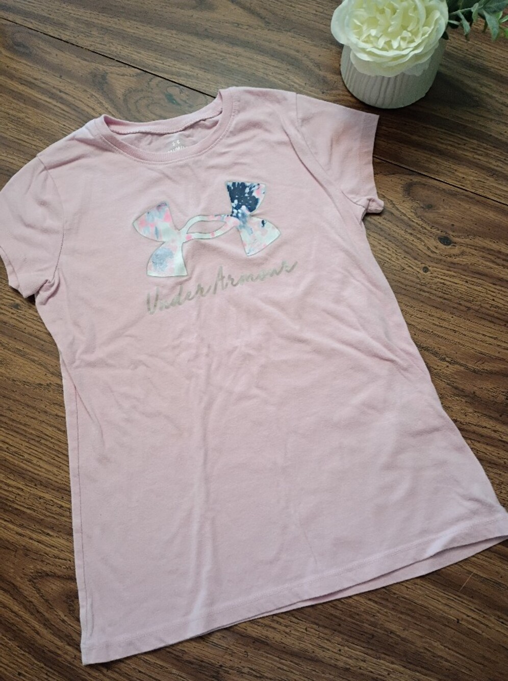 Under Armour Light Pink Girls' Bow Graphic Pajama Top Size Medium